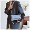 IELGY Fashionable Denim Underarm Bag High-End Chain Shoulder Messenger Bag All-Match Small Square Bag