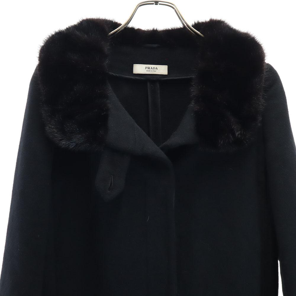 Prada Made In Italy Long Sleeve Wool Coat 38 Black Women Used