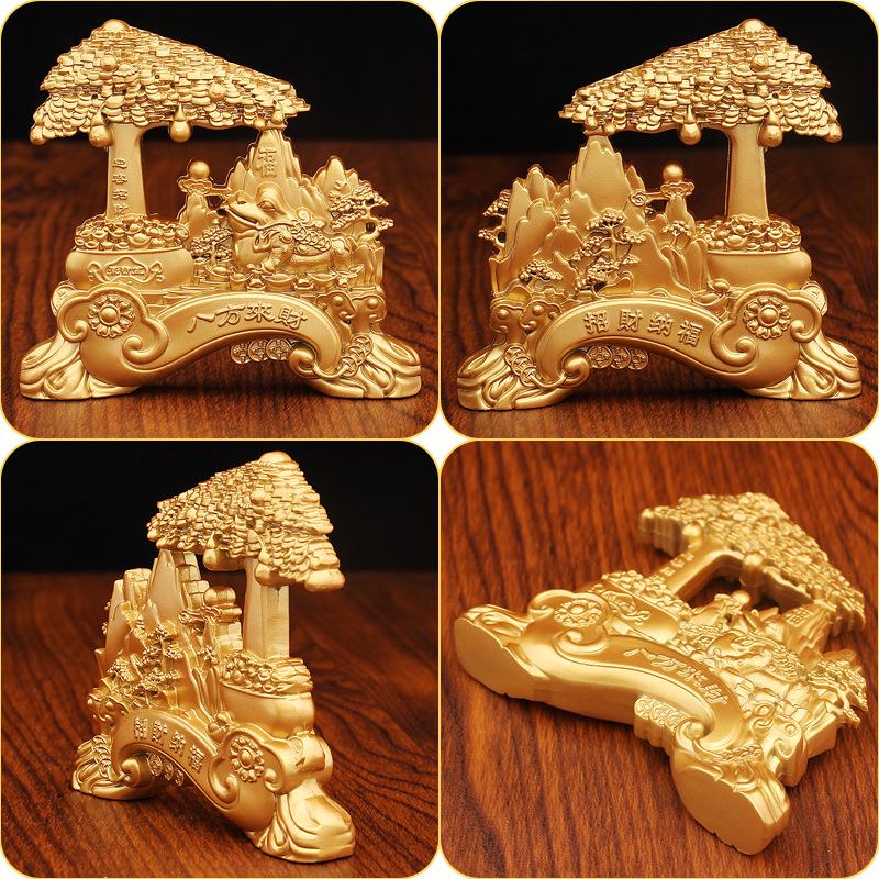 Huangshan Ornament, Welcome Pine, Cash Tree Ingot Alloy Feng Shui Ornament Home New Metal Crafts