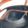 FENDI vintage Pecan logo Bag Hand Bag Tote Bag PVC/Leather khaki/Brown