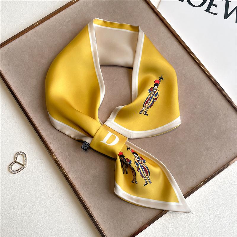 Women Skinny Neck Scarf Shawls Wraps Black Pink Small Office Hairband Neckerchief Foulard Scarves Ladies