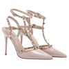 Women's Studded Nude Stiletto Heels - Spring/Summer 2023 Pointed Toe Backless Sandals