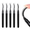 5-piece Silicone Lash Brush Eyelashes Eyelash Separator Mascara Applicator Non-clumping Dust Cover Easy-to-use Makeup Tool (Black-1)