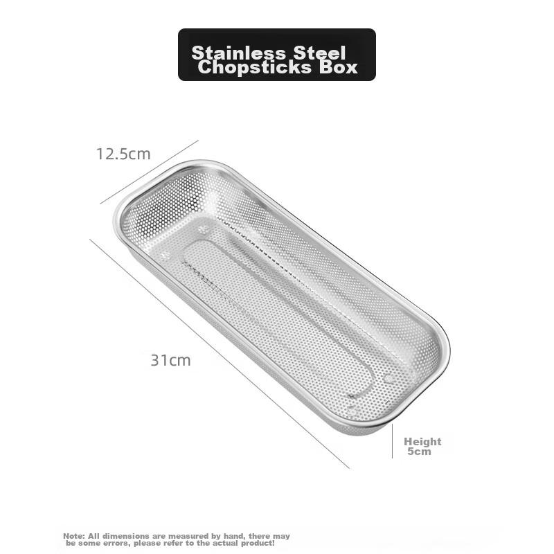 Cabinet Chopstick Box, Stainless Steel Chopstick Tube, Chopsticks And Spoons Storage Box, Cage Chopstick Rack, Draining Knife Fork Spoon