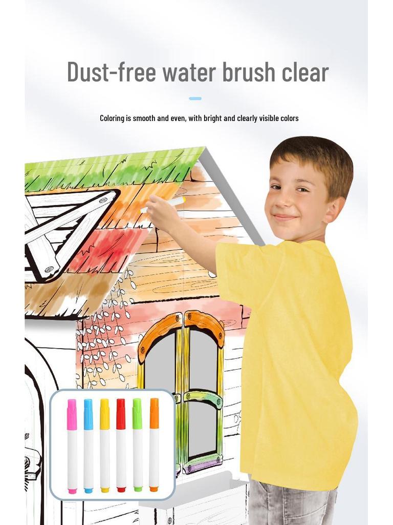 DIY Cardboard House Model: Early Education Puzzle & Painting Toy for Kids