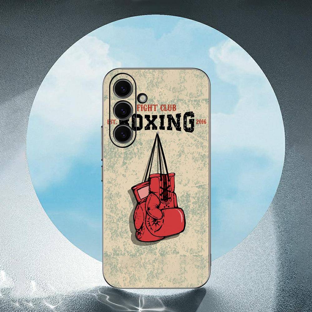 Boxing Gloves Luxury Black Phone Case For Samsung Galaxy S23 S24 S25 Ultra S22 Plus S21