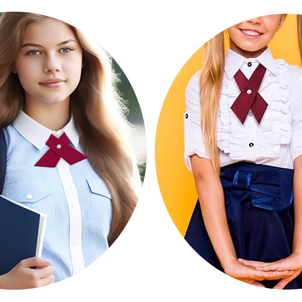 [NiceYnn] 2-Piece Set, Unisex Cross Tie, Pre-Tie Bow Tie with Adjustable Snap Button, for Shirts, Uniforms, School, Birthday Gifts