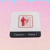 Pop Black Acrylic Creative Signage Caution Glass Sign Wall Label Sticker Warning Badge for Shopping malls Office buildings Hotels Restaurants Banks