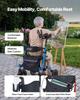 VEVOR Rollator Walker with Seat for Seniors, Foldable Rolling Walker, Lightweight Aluminum Mobility Walking Aid with PU Solid Wheels