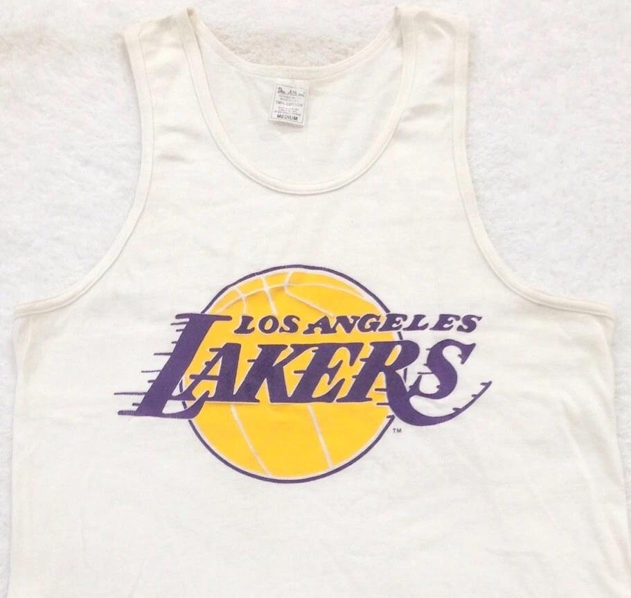 vintage 80s LOS ANGELES LAKERS TANK TOP T-Shirt MEDIUM nba basketball california 4XL