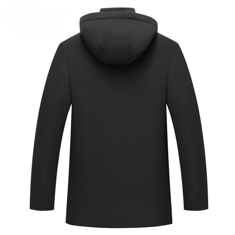 Plus Velvet Thickened Winter Jackets Men's Cotton Coats Removable Hood Down Cotton Jackets Dad's Cotton Coats Middle-aged Men's Parker