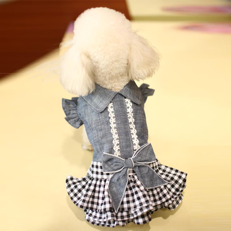 Neue Frühling und Sommer Dünne Abschnitt Atmungsaktive Prinzessin Rock Teddy Kleine Hunde Pet Denim Rock Hund Kleidung