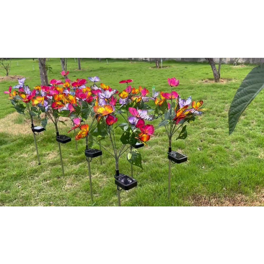 Solar Butterfly Tree IP65 Garden Light Outdoor Decoration Solar Light Garden Lawn Decoration Butterfly Tree Christmas Halloween Gifts