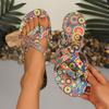 Fashion Bohemia Style Flat Sandals Women 2025 Summer Ethnic Outdoor Slippers Woman Plus Size 43 Retro Gladiator Shoes Slides