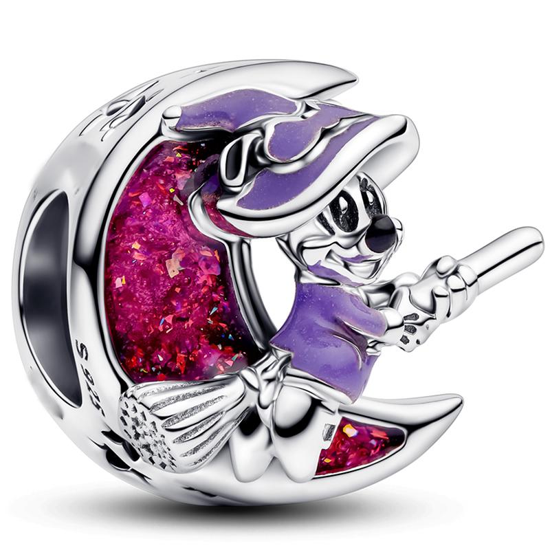 Disney Ocean Wind 925 Silver Red, Pink, Purple, Blue, Green Crystal Sea Turtle Star-shaped DIY Necklace Gift Jewelry