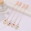 Zinc Zinc Alloy Pendant Bookmark Pendant Literary Crystal Book Clip Flower Bookmark  Book Lovers