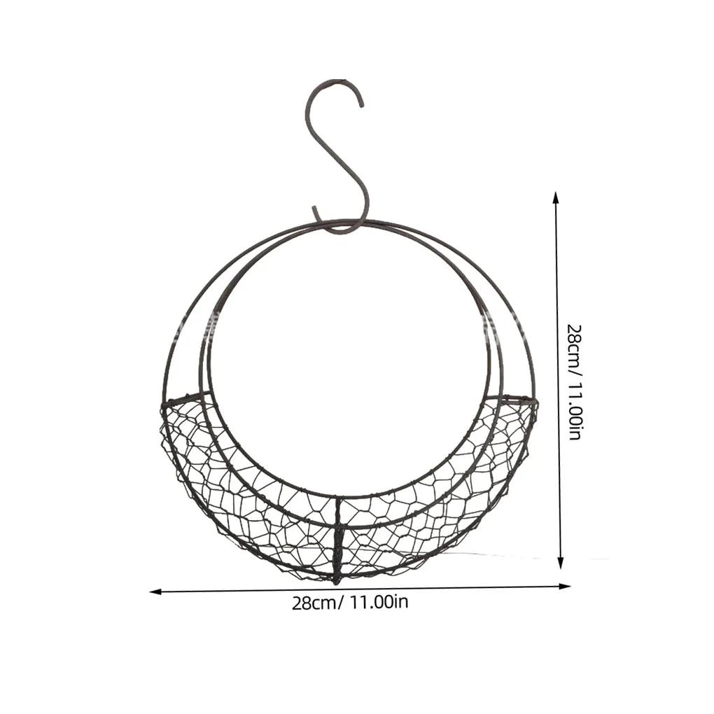 2025 Home Succulent Iron Wreath Moon Shaped Metal Hanging Planter Moon Shape Iron Wire Succulent Pot For Home Garden Decoration