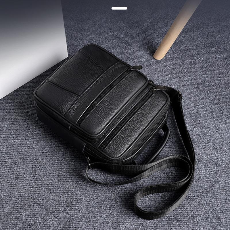 Genți de umăr tip poștaș din piele naturală pentru bărbați, genți mici cu buzunar pentru telefon, genți business crossbody din piele de vacă, cadou pentru bărbați