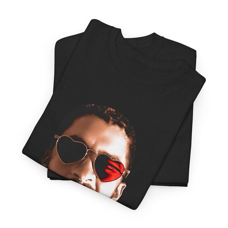 Hip-hop Singer Print Pattern Short-sleeved Cotton Crew Neck T-shirt Street Fashion High Street Casual Loose Oversized Top Unisex