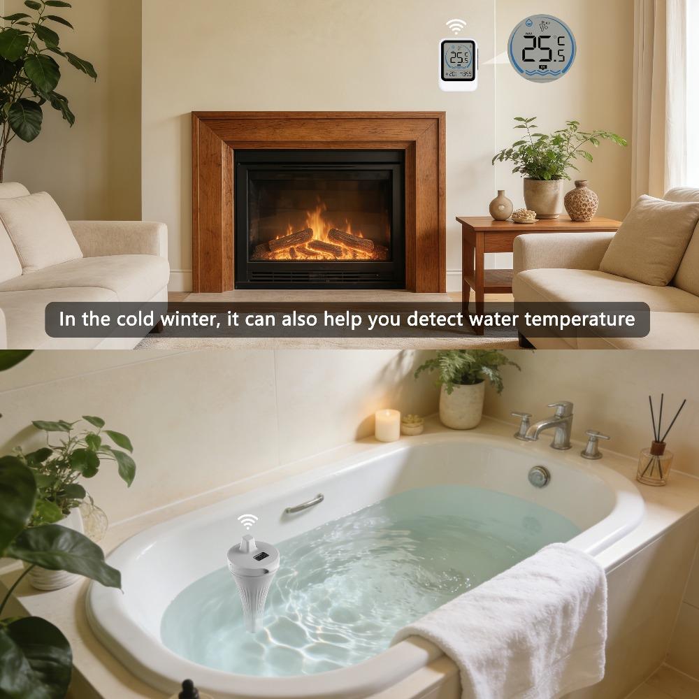 Pool Thermometer With Temperature Sensor For Pool Fish Tank Bathtub Water Temperature Gauge Temperature Monitor