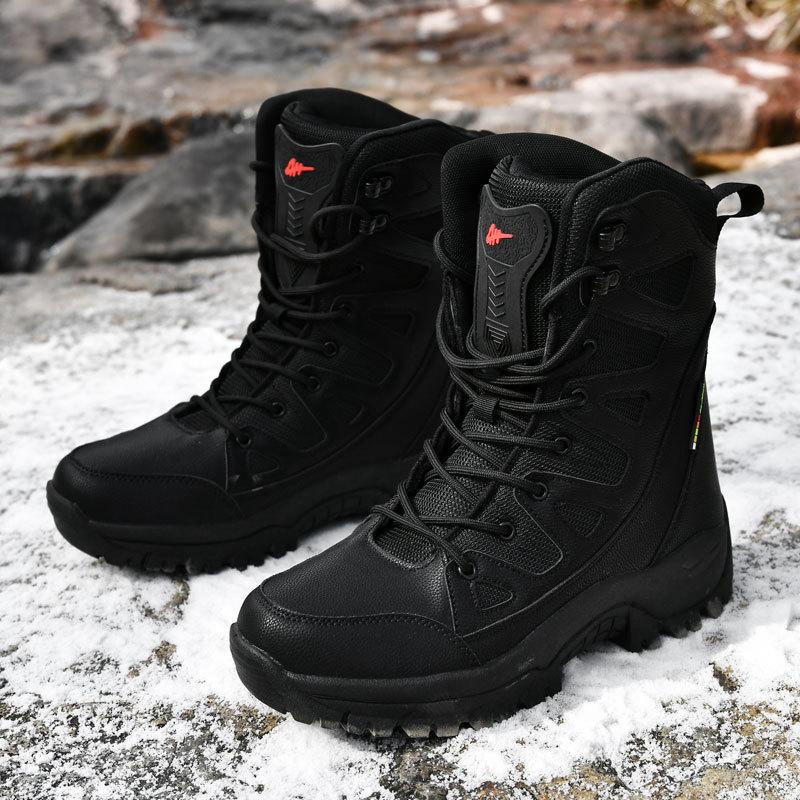 Martin Boots Winter Velvet Thickened Warm Snow Boots Outdoor Thick-soled Tooling Mountaineering Combat Training Boots
