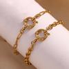Trendy Gold 18k Plated Stainless Steel Spring Clasp Pendant Necklace For Women