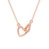 Heart Shaped Double Ring Interlocking Clavicle Chain, Japanese and Korean Niche High-end Feel Ring Interlocking Necklace