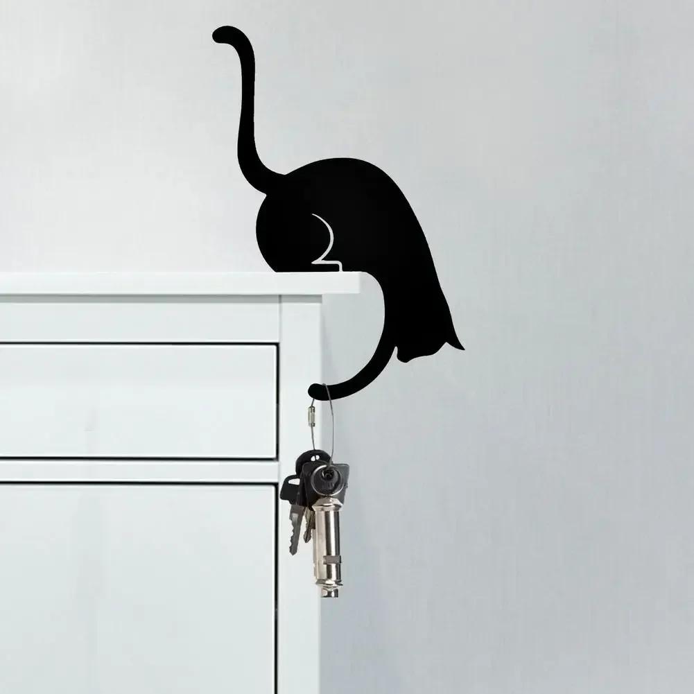 Kitchen Wall Door Metal Hook Key Hanger Cat Tail Monkey Shaped Decor Holder Clothes Storage Rack Seamless Hooks Accessories