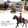 TOPINCN Cowboy Riding Toy, Highly Realistic, Glossy Colors, Suitable for Children's Tabletop Figures, Plastic, Safe, Lifelike Details, 1 Piece (Black
