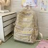 Backpack Women's Fashion Plaid Backpack Junior High School High School Student School Bag Lightweight Backpack