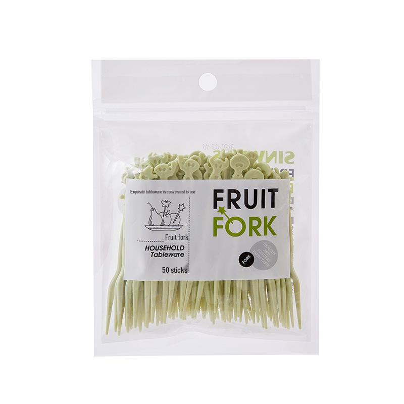 Cute Disposable Fruit & Cake Fork Set for Household Use