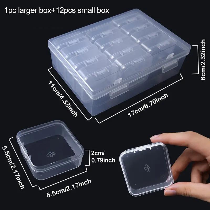 Kostenloser Versand: Nano-Perlen Zubehör Aufbewahrungsbox - Transparenter Organizer für Schmuck, Nagelkunst und Sonstiges