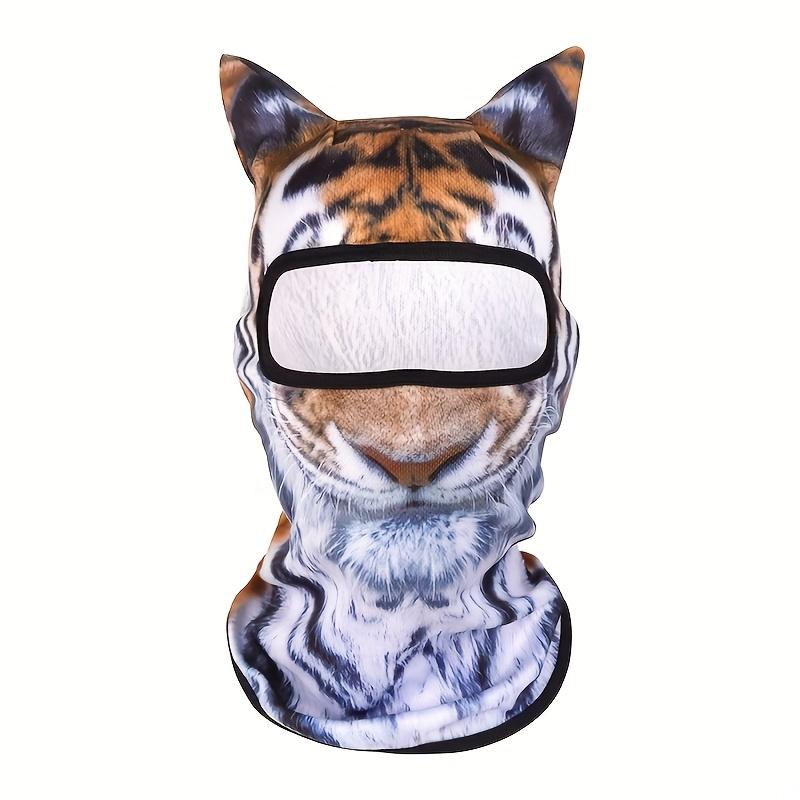 1pc Men's Breathable 3D Animal Ear Balaclava Protective Full Face Suitable for Outdoor Activities, Fun Summer Sunscreen Headwear