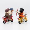 Dragon Ball Z Son Goku a Mistr Roshi Figurky na motocyklu Stolní Dekorace do auta Roztomilé Sběratelské Modelové Hračky Vhodné pro sbírku Fanoušků Anime Dárky