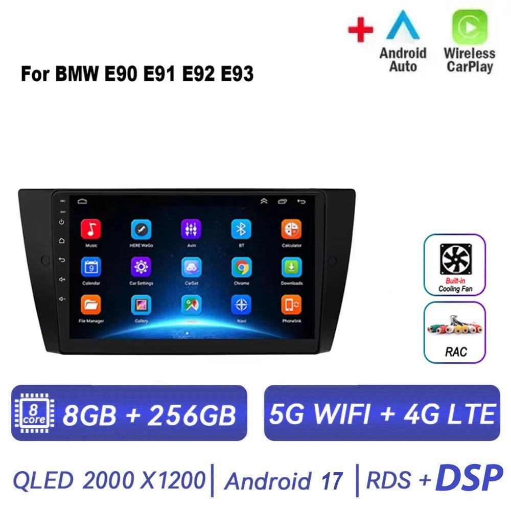 Autoradio multimédia Android 17 pour BMW E90 E91 E92 E93 Série 3, Navigation GPS, Stéréo Audio, Unité centrale 1 Din 2DIN sans lecteur DVD