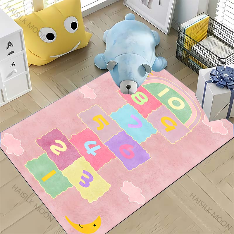 Alfombra Rayuela Multitalla Juego Infantil Antideslizante Alfombra de Piso Adecuada para Sala de Estar Habitación Infantil Disponible en Todas las Estaciones