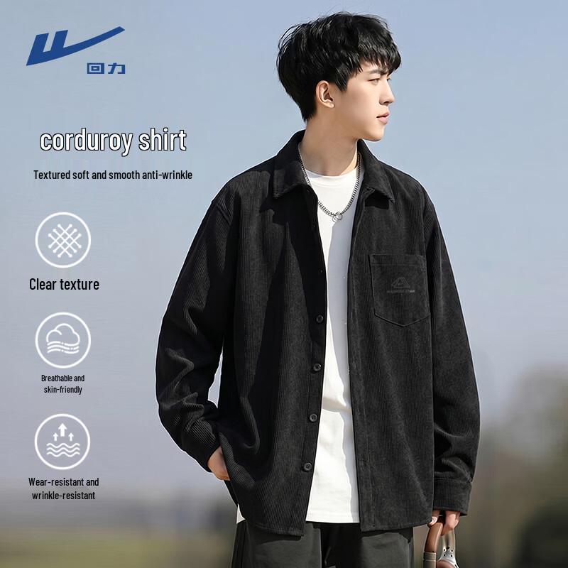 Warrior Men s Fashion Lapel Retro Shirt XL чёрный