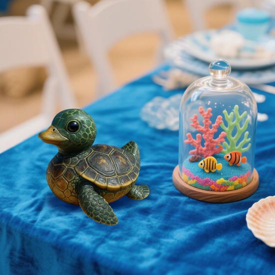 Sea Animal Duck Figurine Turtle Shark Dolphin Whale Duck Beaver Octopus Statue Sculpture Home Office Desktop Car Dashboard Decoration Ornament