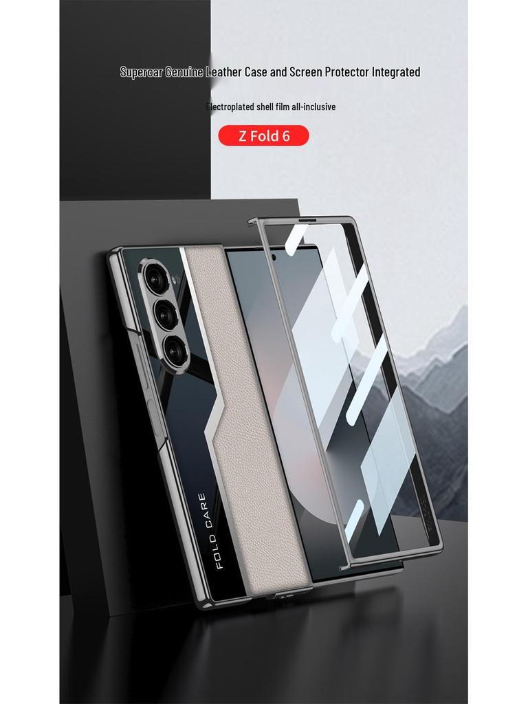 Samsung Galaxy Z Fold6 Electroplated Leather Protective Case