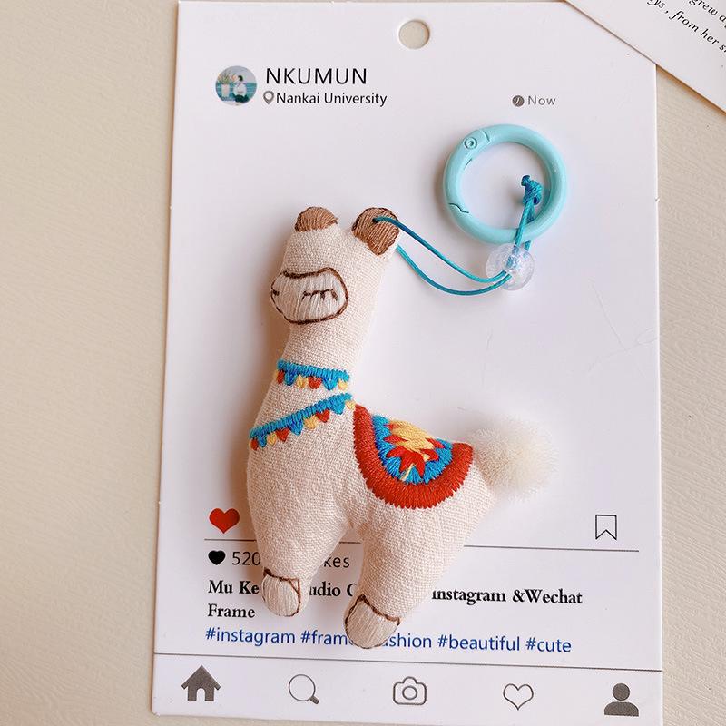 Cute Animal Doll Series Fabric Keychain Handmaking Fabric Penguin Keyrings For Bag Pendant Small Bear Doll Keychain Wholesale