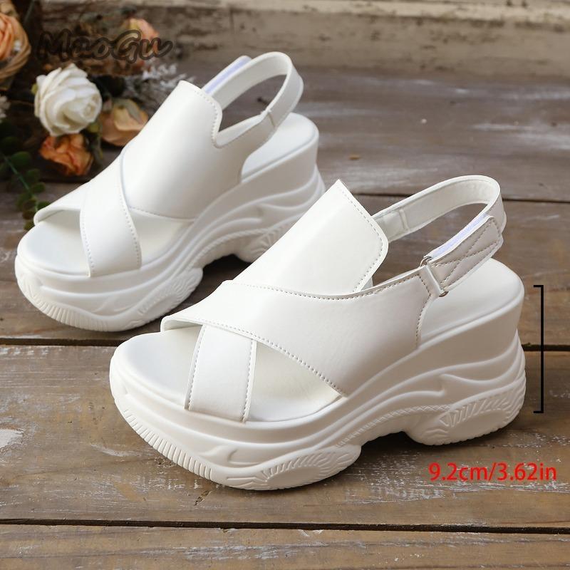 Fashion New Summer Fashion Comfortable Round-toe Wedge Light Roman Sandals Non-slip Thick-soled Platform Sandals for Women Sandalias