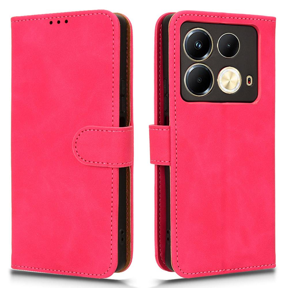 

For Infinix Note 40 Case PU Leather Skin Touch Folding Stand Phone Cover Rose