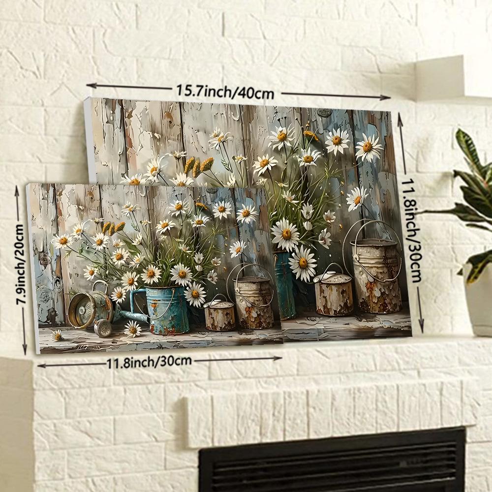 Floral Canvas Wall Art Painting with Frames for Living Room Bedroom Decor Pictures Housewarming Gift