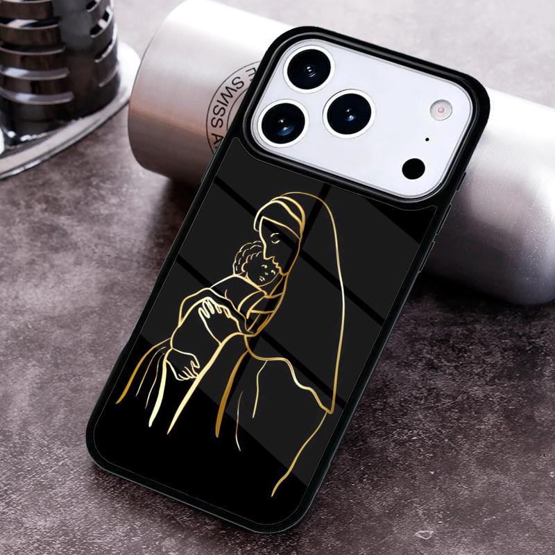Religious Mary and Jesus Phone Case for iPhone 17 16 15 Pro Max Air 14 13 12 11 Plus Shockproof Capa Cover