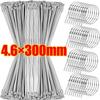 20-100PCS Heavy Duty Self-Locking Metal Cable Ties, Multi-Purpose Stainless Steel Zip Straps Fastening Rings for Exhaust Wrap & Cable Organizer