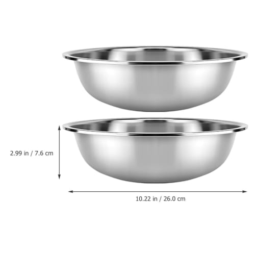 Happyyami Stainless Steel Mixing Bowls, Extra Large, Heat-Resistant, Deep Bowls, 2-Piece Set, Suitable for Salad, Vegetable Washing, Washing, Storage,