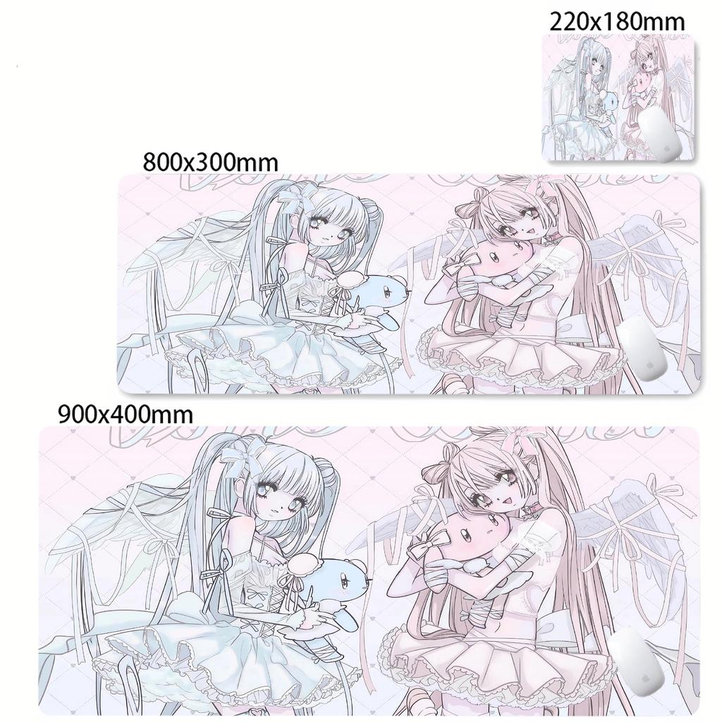 Large Size Pink Mousepad xcm Anime Girl Deskmat XXL Kawaii Nonslip Mouse Pad Cute Mice Rugs Extended Gaming Keyboard Mat