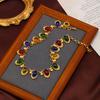 Medieval Vintage Retro Glazed Necklace Color Niche Design High Sense Female Court Temperament Collarbone Chain