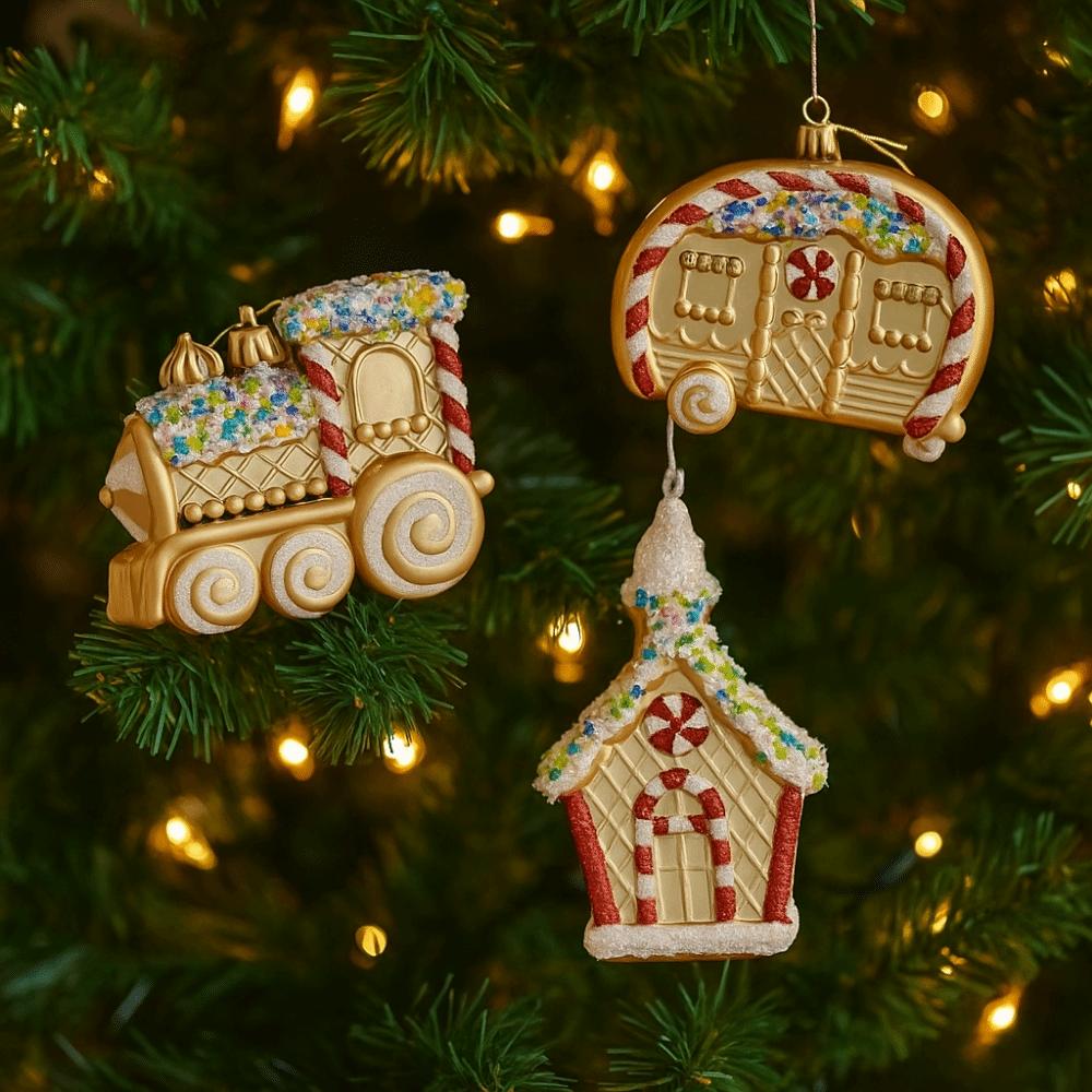 Gold Little Bear Squirrel Ornament Shimmering Festive Plastic Ornament  Home Decor