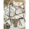 Sexy Solid Color Women Three Piece Bikini Swimsuit For Summer Vacation